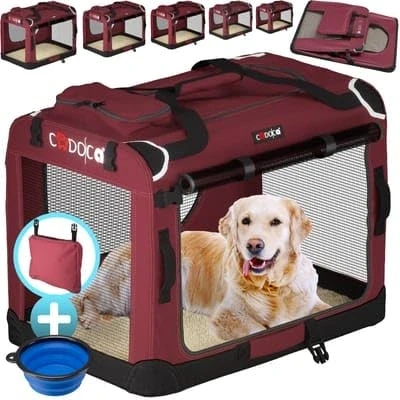Imagen de Cadoca Transportadora Mascotas Talla M Plegable 60x43x45cm Transportín Bolsa Viajes Perros Gatos