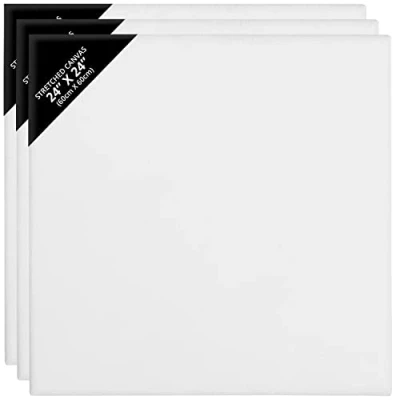 Imagen de Belle Vous Pack de 3 Lienzos para Pintar en Blanco 60 x cm Set Panel Lienzo Preestirado Aptos Pintura Acrílica y al Óleo Bocetos Dibujos