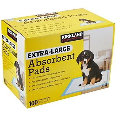 Imagen de Kirkland Signature almohadillas absorbentes extragrandes, 100 grandes, 30 x 23 pulgadas (versión original)