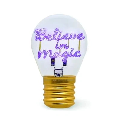 Imagen de Legami Lámpara de Mesa en Forma Bombilla, recargable con Cable USB, inalámbrica, Ficción Tema Believe in Magic, 6,8 x 10,3 cm