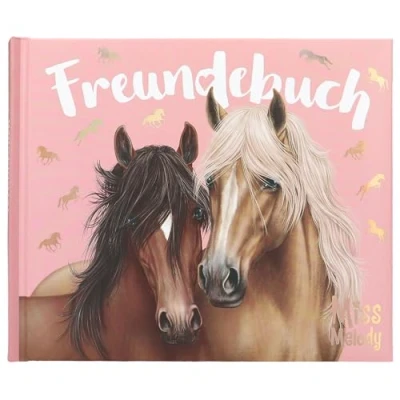 Imagen de Depesche 13198 Miss Melody Amigos en Rosa, con diseño de Caballos y patrón Poni Oro, Libro la Amistad 108 páginas para Escribir Decorar, Multicolor
