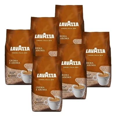 Imagen de Lavazza Crema e Aroma, Café en Grano, Pack de 6, 6 x 1000g