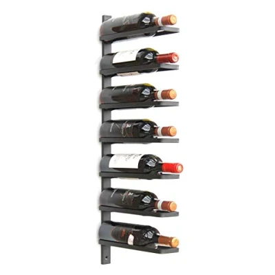 Imagen de DanDiBo Botellero de metal para pared, color negro, 93885, soporte botellas moderno, 7