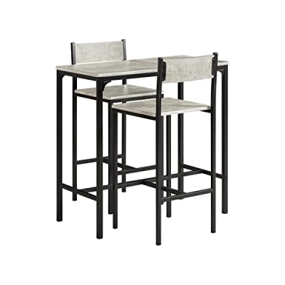 Imagen de SoBuy OGT03 HG Set Mesa Alta de Bar y 2 taburetes con Respaldos Comedor Estilo Industrial ES