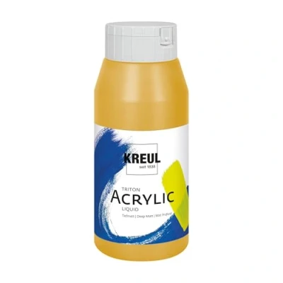Imagen de KREUL Iden Berlin 17030 Solo Goya Triton acrílica Dorada, Frasco, Secado rápido y Mate, Pintura al Agua, Calidad Estudio, Uso versátil, Gold, 750 ml (1er Pack),