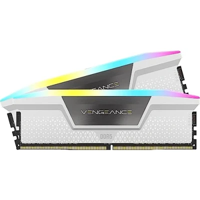Imagen de CORSAIR Vengeance RGB DDR5 RAM 32GB (2x16GB) 6400MHz CL32 Intel XMP Memoria de Ordenador Compatible con iCUE Blanca (CMH32GX5M2B6400C32W)