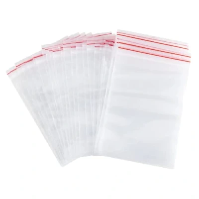 Imagen de Carehabi 100 Bolsas con cremallera Bolsa extraíble transparente de plástico transparentes (8 x 12)