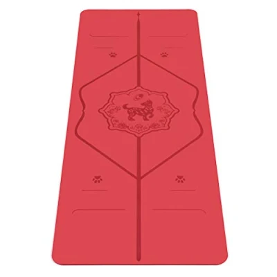 Imagen de Liforme Esterilla De Yoga Edición Animales Mejor Estera del Mundo con Sistema Alineación Patentado Mat Ecológica y Completamente Antideslizante Especial Rojo