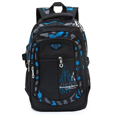 Imagen de Meisohua Mochila Escolar Carga Pórtatil Oxford Bolsa Escuela Viajes Outdoor Gran Capacidad Para Estudiantes Chicos(Negro y Azul)