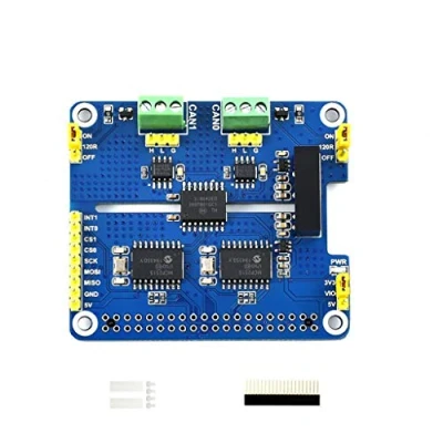 Imagen de Coolwell Waveshare 2 Channel Isolated Can Bus Expansion Hat for Raspberry Pi Series Boards MCP2515 + SN65HVD230 Dual Chips Solution Multi Allows CH Communication