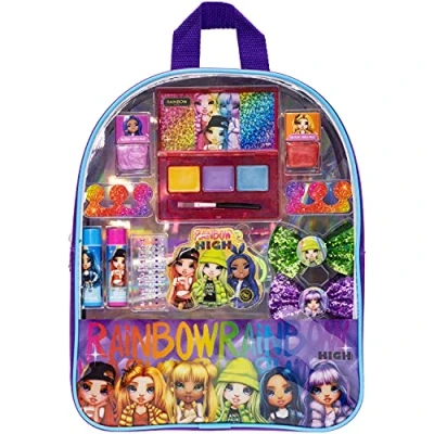 Imagen de Rainbow High Townley Girl el juego de bolsas maquillaje cosmético incluye brillo labios, esmalte uñas y accesorios para cabello niñas, mayores 3 años.