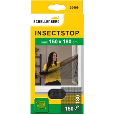 Imagen de Schellenberg 20409 Mosquitera protección anti insectos y moscas para ventanas grandes, lavable, sin taladros, 150 x 180 cm