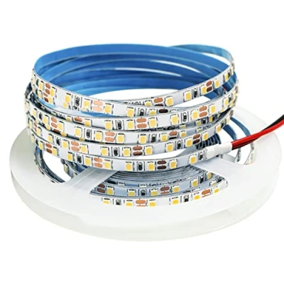 Imagen de Tesfish Tira de Luz LED 12V, 5mm Ancho Blanco Cálido 3000K 5M Tiras Luces 2835 IP20 120 LEDs/M 600 LEDs en Total, para Dormitorio, Decoración Cocina