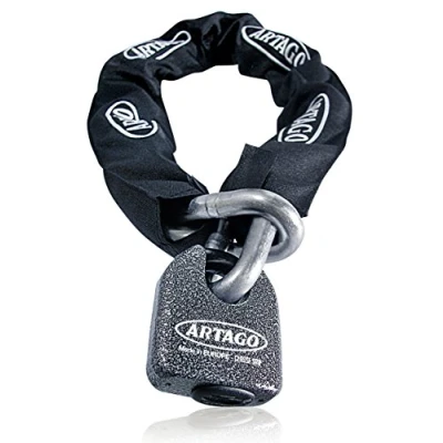 Imagen de Artago 68T150 Cadena Antirrobo Moto Pesada de Máxima Seguridad, Homologada Sold Secure, ø15 150cm, BUNKER SELECTION, Candado MONOBLOK Acero Forjado, Antirobo Cementada para Motocicleta