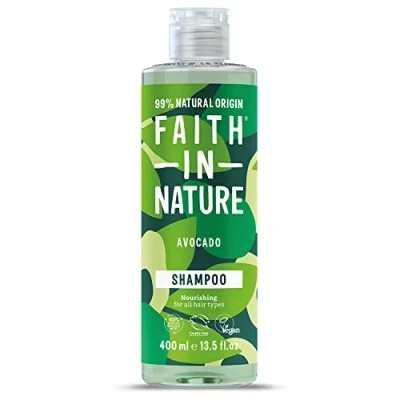 Imagen de Faith in Nature Champú Natural de Aguacate, Nutritivo, Vegano y No Testado en Animales, sin Parabenos ni SLS, para Todo Tipo Cabello, 400 ml