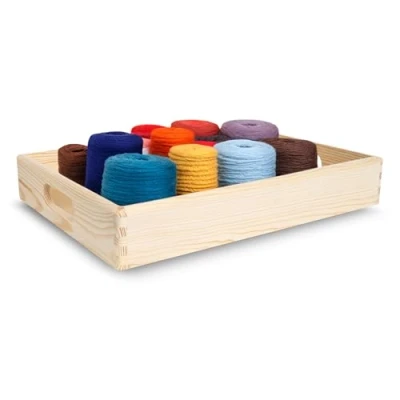 Imagen de Creative DECO Grande Caja Madera Decorativa Almacenaje 40 x 30 6,5 cm (+/ 1cm) Asas Cesta Cajón Baúl Cofre Multiusos Decoupage Decorar Fruta Documentos Objetos Juguetes Herramientas