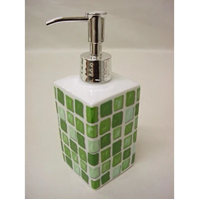 Imagen de DOSIFICADOR DISPENSADOR JABON BAÑO Cuadrado Ming 280ML Porcelana GRESITE Mosaico Verde