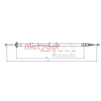 Imagen de METZGER 12.0727 Cable de Freno Mano Atrás izquierda 1491/1271 COFLE