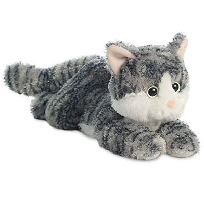 Imagen de Aurora, 31538, Flopsies Lily Cat, 12&quot;, Juguete Suave, Gris y Blanco