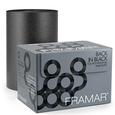 Imagen de Framar Rollo de lámina para el cabello en relieve negro, láminas resaltar, mechas,lámina resaltar,láminas colorear 320 pies