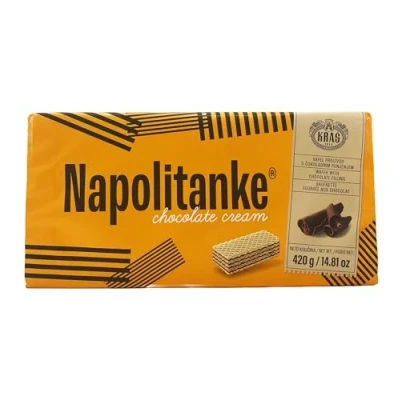 Imagen de NAPOLITANKE KRAS Galletas Premium de Wafers con Deliciosos Rellenos Leche, Crema Chocolate, Avellana Múltiples Tamaños (420 G CHOCOLATE &amp; CREAM, 16 PCS)