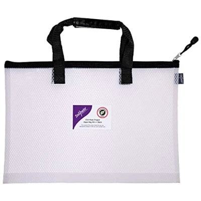 Imagen de Snopake 15870 Bolsa para libros (1 unidad, tamaño A4+), diseño de malla EVA alta capacidad, color transparente y negro