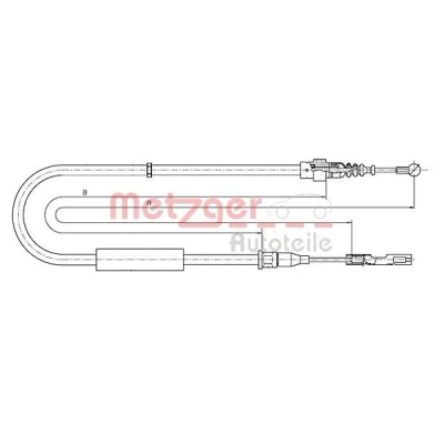 Imagen de METZGER 10.7512 Cable de Freno Mano posterior, derecha, izquierda 1152/941 Discos COFLE