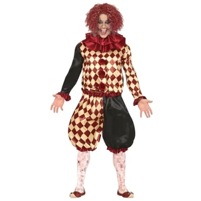 Imagen de FIESTAS GUIRCA Disfraz de Payaso Terror Atuendo Arlequín para Hombre Adulto Talla M 48 50