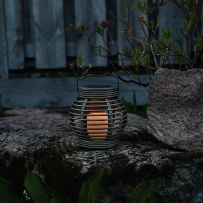 Imagen de Star Farolillo Solar LED Lantern, 1 luz cálida, Color: Gris, Aprox. 16 x cm, con Panel Solar, Incluye batería, para Exteriores