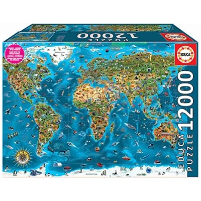 Imagen de Educa Puzzle Gigante de 12000 Piezas para Adultos Maravillas del Mundo XXL Puzzles. Recomendado a Partir 14 años (19057)