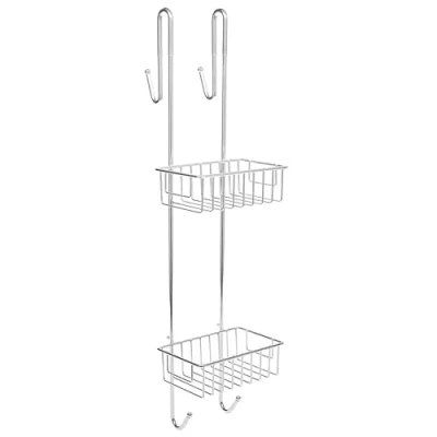 Imagen de Bamodi Estantería de baño colgada ducha con percha Cómodo organizador antideslizante (Acero, 70 x 18,5 19 cm)