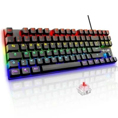 Imagen de The G Lab Clavier Gaming Mécanique TKL Switch Red Effets de rétroéclairage Noir