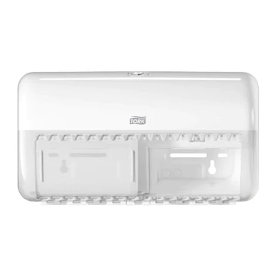 Imagen de Tork 557000 Dispensador de doble rollo papel higiénico convencional Elevation / Sistema T4 Blanco