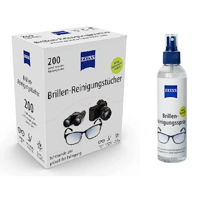 Imagen de Paule &amp; Knopf ZEISS XL Box 200 toallitas limpiadoras para gafas + spray limpiador de 240 ml