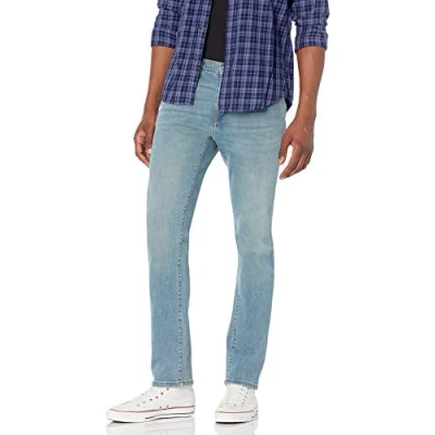 Imagen de Amazon Essentials Vaqueros Ajustados Hombre, Azul Claro Vintage, 28W / 30L