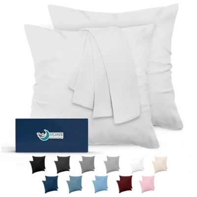 Imagen de Dreamzie Fundas de Almohada (Juego 2) para Las Almohadas 65 x cm, Blanco Alabastro, Microfibra (100% Poliéster) Cojines Calidad con una Suavidad Incomparable