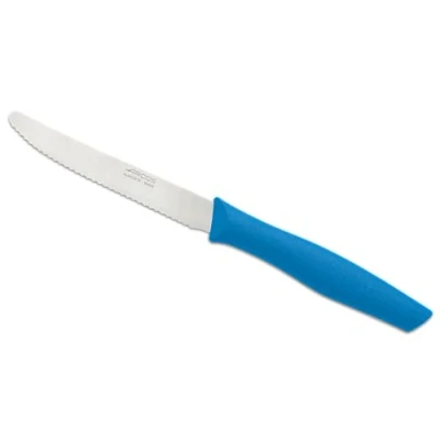 Imagen de Arcos Serie Nova Cuchillo Mesa Hoja Serrada de Acero Inoxidable 110 mm Mango Polipropileno Color azul