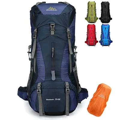 Imagen de Doshwin 70L Mochila Camping Trekking Senderismo Viaje (con Funda Impermeable) (Azul oscuro)