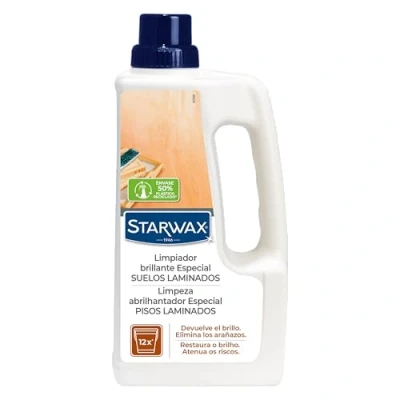 Imagen de STARWAX Suelo laminado especial mantenimiento brillo 1L Limpia y reaviva el Reduce los arañazos Antideslizante Sin aclarado