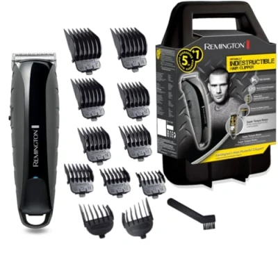 Imagen de Remington Máquina de Cortar Pelo Prácticamente Indestructible, Cortapelos con Cable e Inalámbrico,Gran Resistencia, Cuchillas Acero Inoxidable Japonés, 120 min Autonomía, Doble Batería Litio HC5880