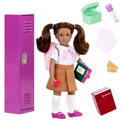 Imagen de Lori Mini Muñeca y Set de Escuela 6 Pulgadas con Casillero Accesorios Mochila, Libros, Comida Juego para niños 3 años + Jessalyn&#039;s School Locker