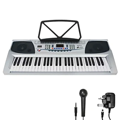 Imagen de Axus AXP15 Teclado Portátil De 54 Teclas Mini Piano Con Atril, Fuente Alimentación, Negro