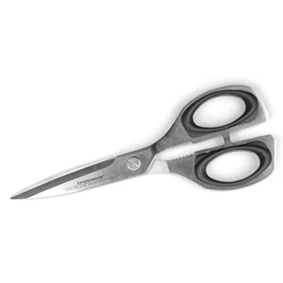 Imagen de Fackelmann Tijeras de Cocina Multiusos, Universales, Tijera Enteriza, Profesional Acero Inoxidable, mango Ergonómico Antideslizante, Color Surtido Verde o Negro, 21cm, 1ud