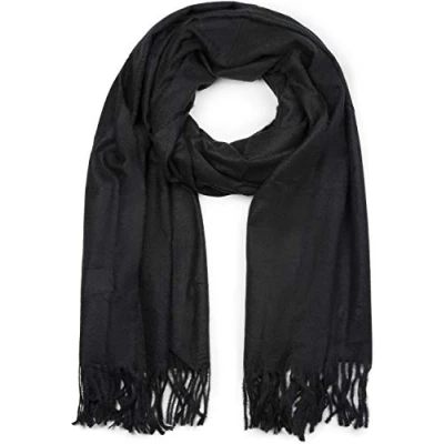 Imagen de styleBREAKER suave chal monocolor con flecos, de invierno, estola, pañuelo, unisex 01017104, color:Coñac