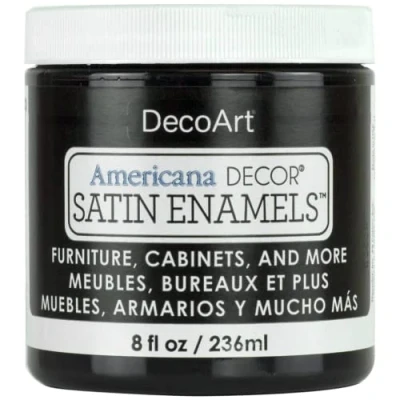 Imagen de Deco Art Americana Décor Pintura para botellas esmaltadas satinadas, acrílico, negro clásico, 236 ml (paquete de 1)