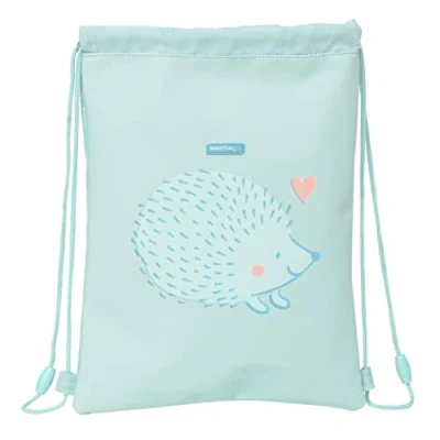 Imagen de Safta Preescolar Erizo Mochila Saco Plano Junior, Fácil Limpieza, Mochila, Ideal para Niños de Diferentes Edades, Cómoda y Versátil, Calidad Resistencia, 26x1x34 cm, Color Azul turquesa