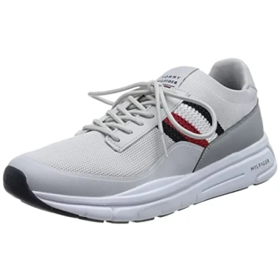 Imagen de Tommy Hilfiger Hombre Sneaker Running Premium Lightweight Runner Knit Zapatillas Deportivas, Beige (Light Cast), 44 EU