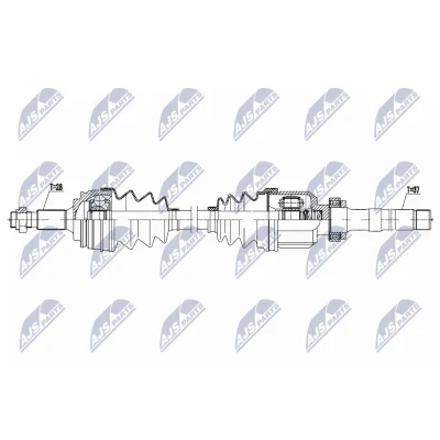 Imagen de NTY NPW CT 123 Árbol de transmisión Eje delantero, derecha 967mm 86mm DS: DS7 Crossback