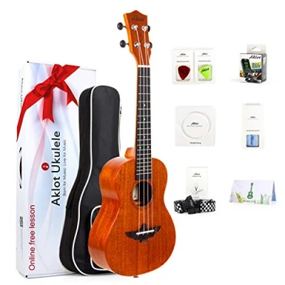 Imagen de AKLOT Ukelele de concierto para zurdos con caoba maciza 23 pulgadas Uke