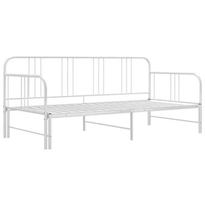 Imagen de vidaXL Estructura de Sofá Cama para Pijamas Auxiliar Invitados Habitación Mueble Mobiliario Duradero Individual Extraíble Metal Blanco 90x200 cm